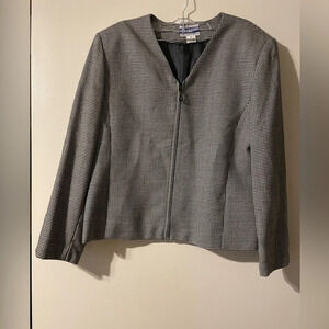 Vintage Pendleton Houndstooth 100% Wool Fully Lined Zip Up Jacket Blazer Size 14